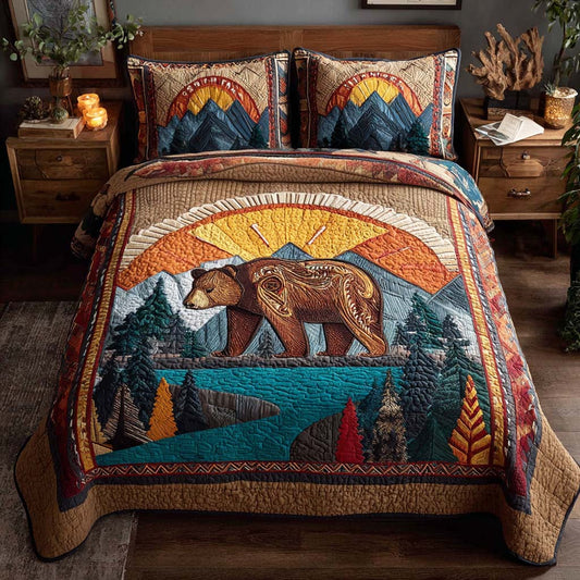 Roaring Hunter 3-Piece Quilted Bedding Set NCU0TD206