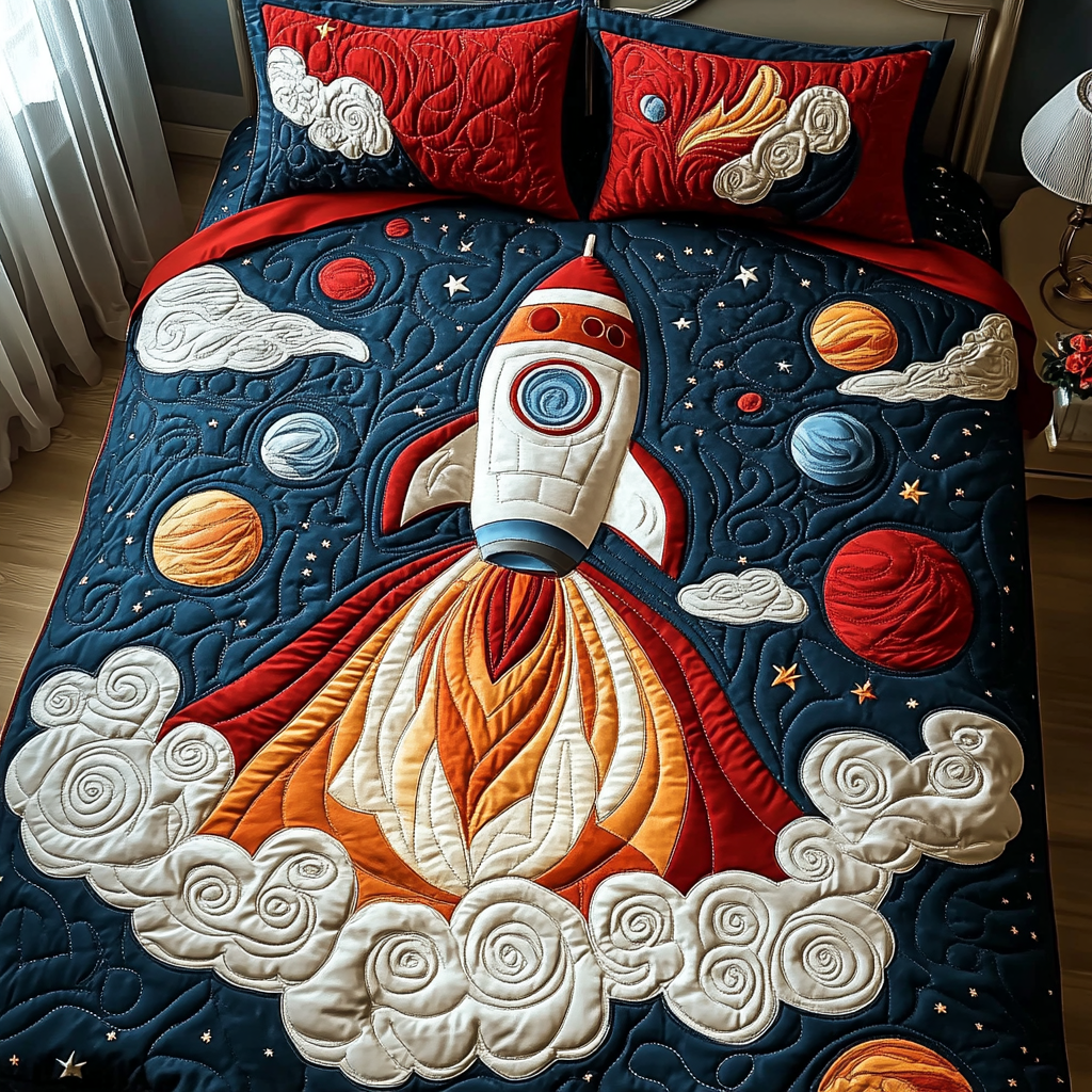 Rocket Horizon 3-Piece Quilted Bedding Set NCU0DV2676