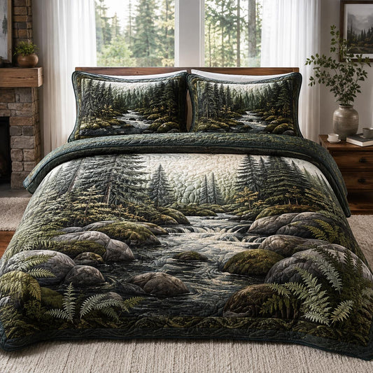 Rocky Creek Forest 3-Piece Quilted Bedding Set NCU0DV10068