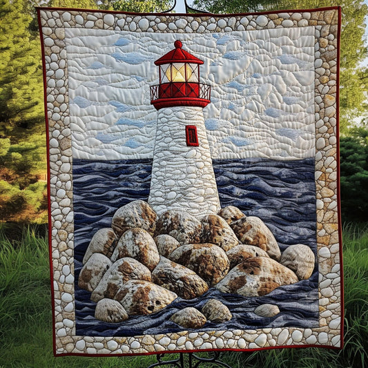 Rocky Lighthouse Quilted Blanket NCU0NT4615
