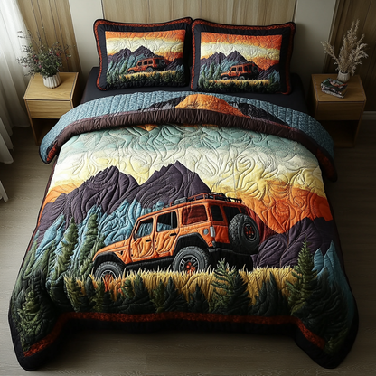 Rocky Route 3-Piece Quilted Bedding Set NCU0VL2300
