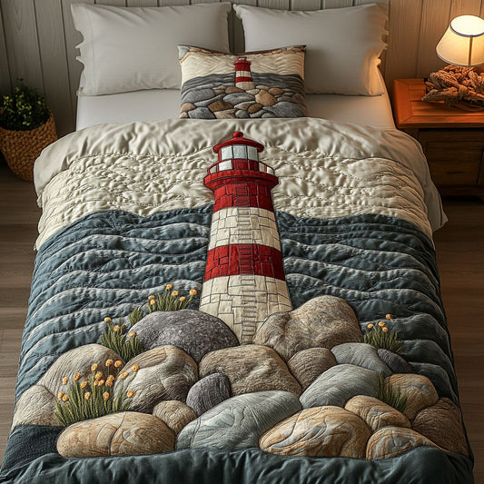 Rocky Shores Glow 3-Piece Quilted Bedding Set NCU0NT4699