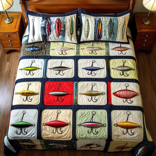 Rod and Rest 3-Piece Quilted Bedding Set NCU0PT5303