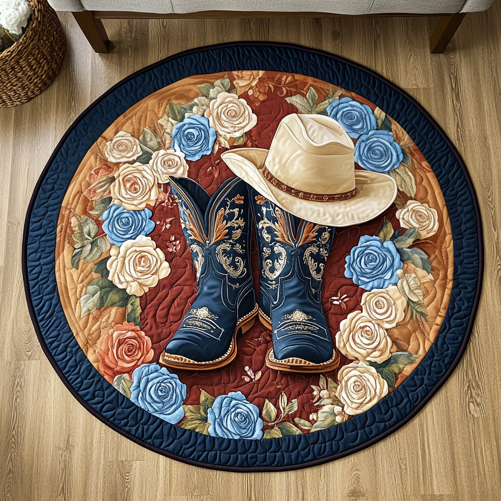 Rodeo Bloom Quilted Round Mat NCU0VH5022