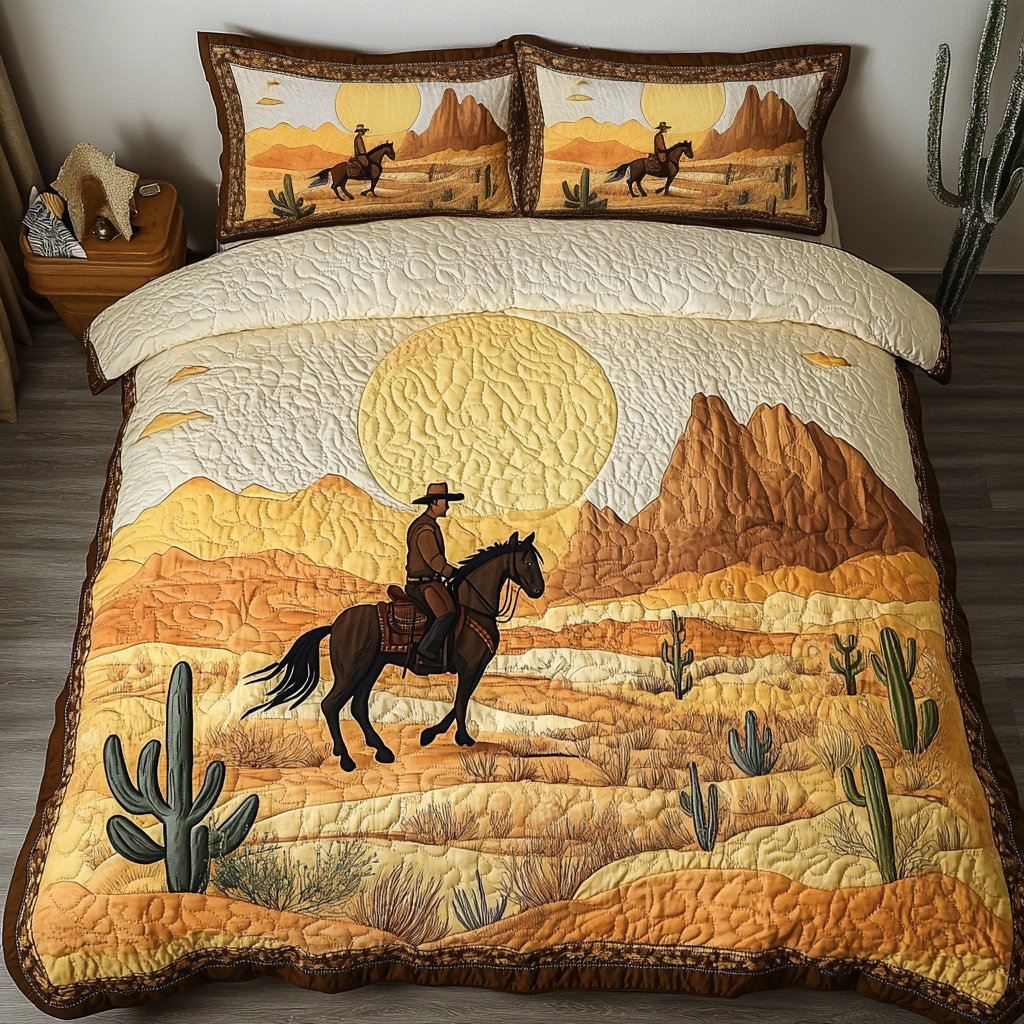 Rodeo Days 3-Piece Quilted Bedding Set NCU0DK6757