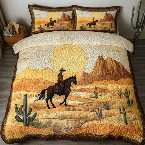 Rodeo Days 3-Piece Quilted Bedding Set NCU0DK6757