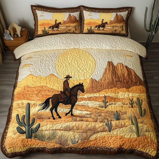 Rodeo Days 3-Piece Quilted Bedding Set NCU0DK6757