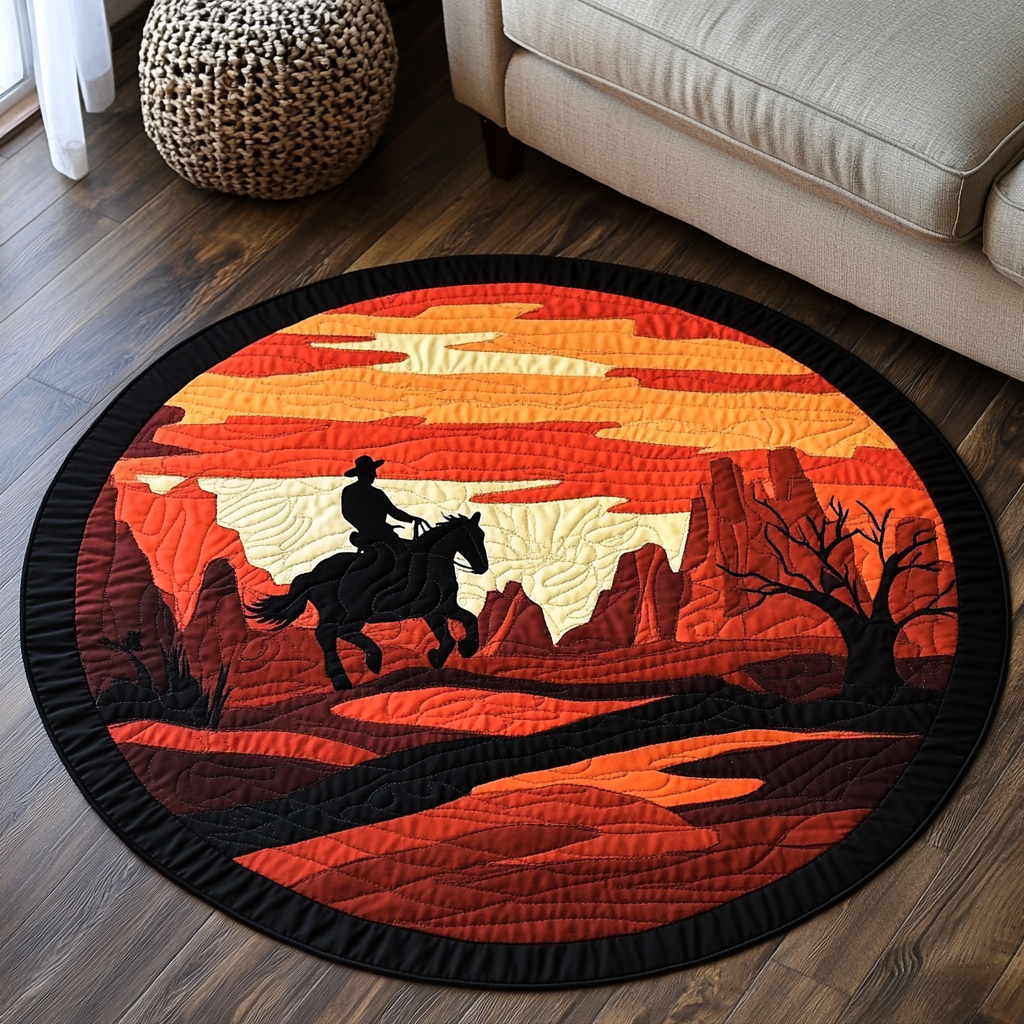 Rodeo Spirit Quilted Round Mat NCU0DK7139