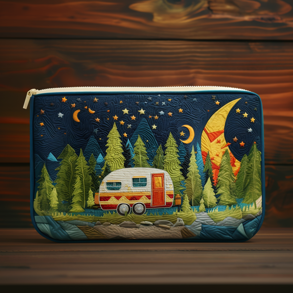 Rolling Cabin Life Quilted Zipper Pouch  NCU0NT9393