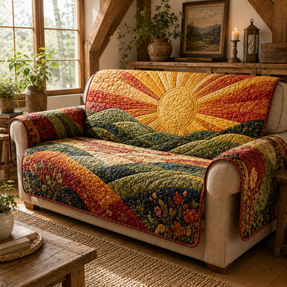 Rolling Amber Luster Quilted Sofa Cover NCU0VL3877