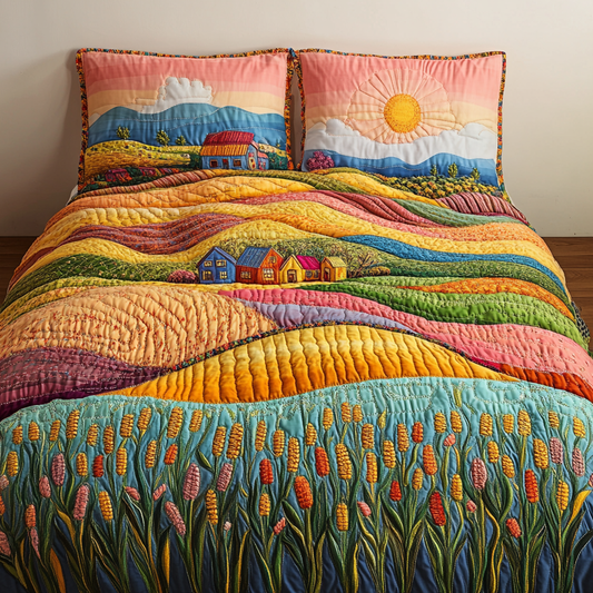 Rolling Beauty 3-Piece Quilted Bedding Set NCU0DK6296