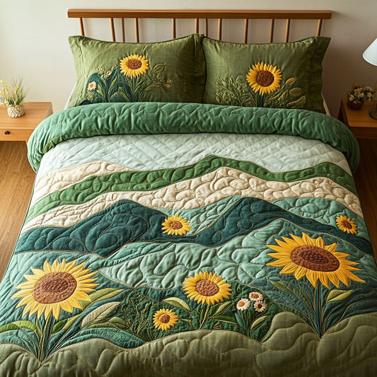 Rolling Green 3-Piece Quilted Bedding Set NCU0NT4658