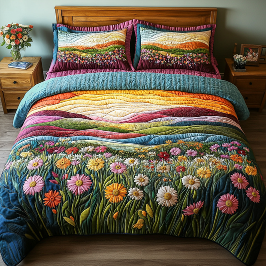 Rolling Greens 3-Piece Quilted Bedding Set NCU0DK5935