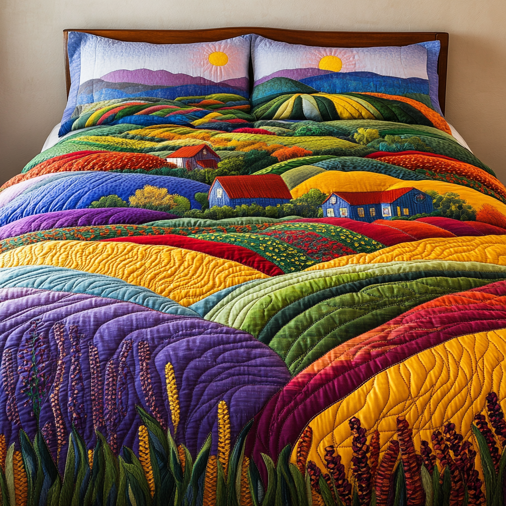 Rolling Hills 3-Piece Quilted Bedding Set NCU0DK6292