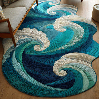 Rolling Ocean Waves Custom Shape Area Rug NCU0NT12613