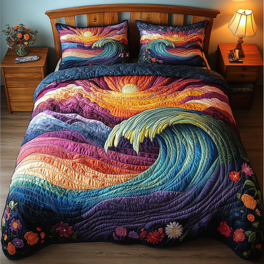 Rolling Tide 3-Piece Quilted Bedding Set NCU0DK6004