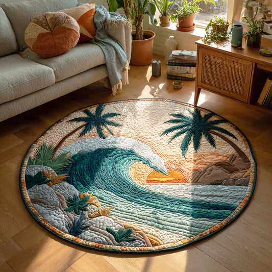 Rolling Wave Quilted Round Mat NCU0TD287