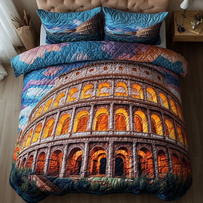 Roman Glory 3-Piece Quilted Bedding Set NCU0DK7826