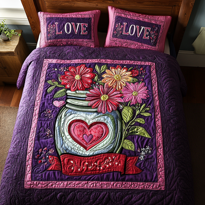 Romance in Bloom 3-Piece Quilted Bedding Set NCU0TL2367