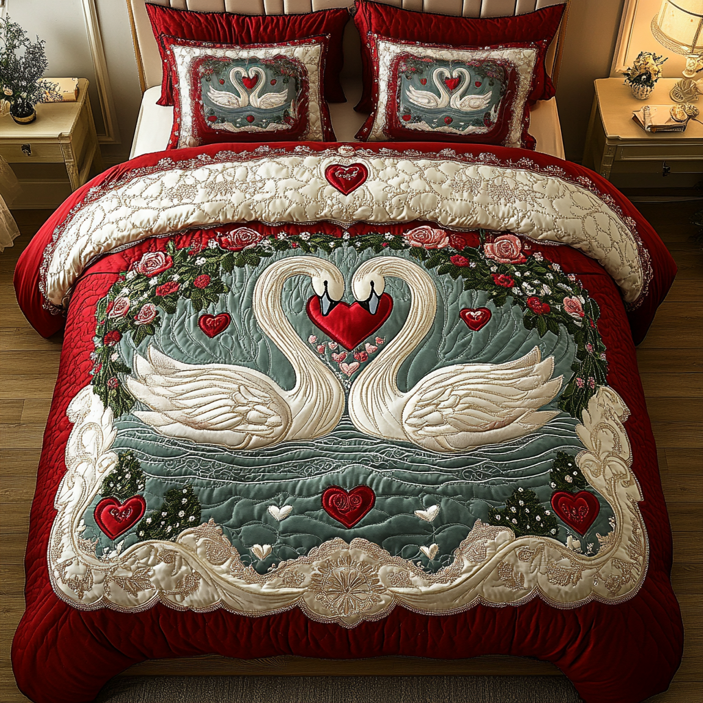 Romance on the Lake 3-Piece Quilted Bedding Set NCU0DK3211