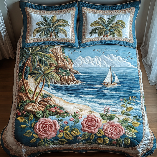 Romantic Escape 3-Piece Quilted Bedding Set NCU0DV4442