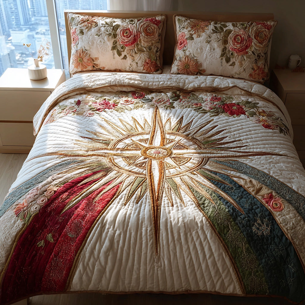 Romantic Guide 3-Piece Quilted Bedding Set NCU0DV7320