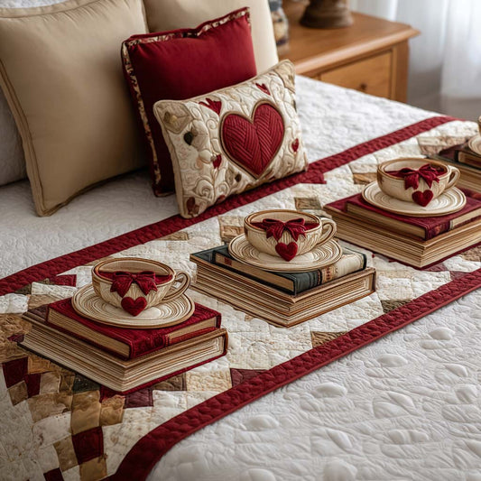 Romantic Pages Quilted Bed Runner NCU0NT11653