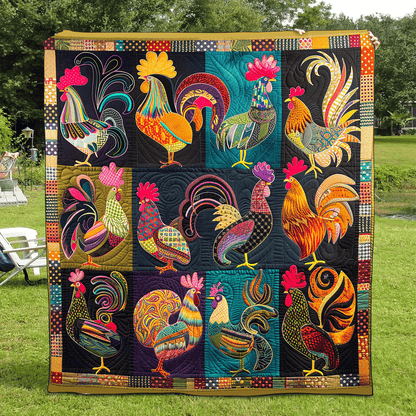 Rooster Fiesta Quilted Blanket NCU0TH964