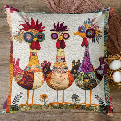 Rooster Garden Charm Quilted Pillow Case NCU0PT1183