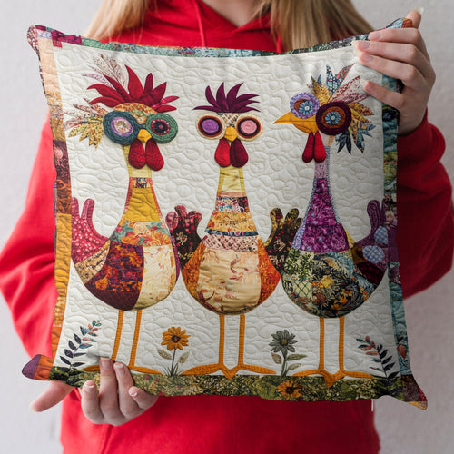 Rooster Garden Charm Quilted Pillow Case NCU0PT1183