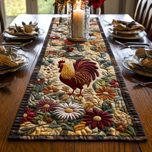 Rooster Bloom Quilted Table Runner NCU0VH5164