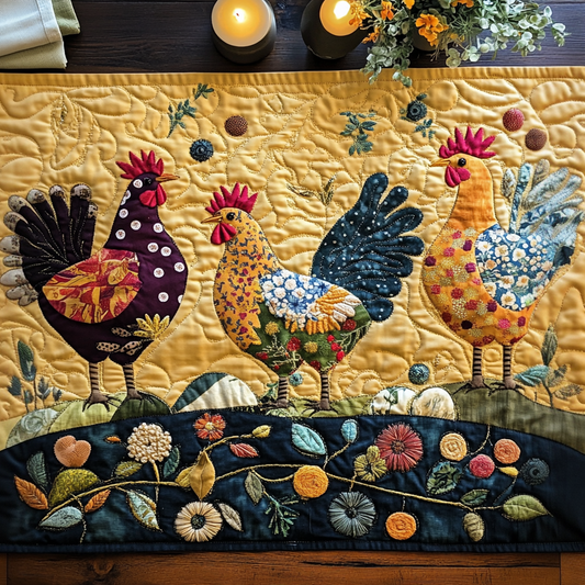Rooster Charm Quilted Table Runner NCU0VH3521