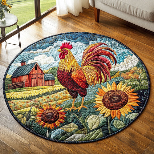 Rooster Parade Quilted Round Mat NCU0PT1086