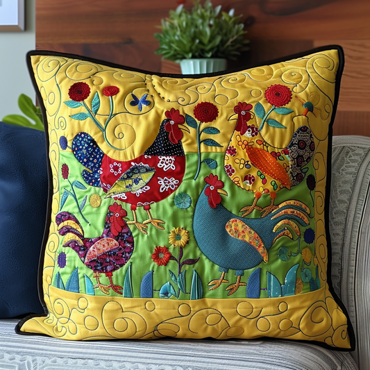 Rooster Retreat Quilted Pillow Case NCU0TL570