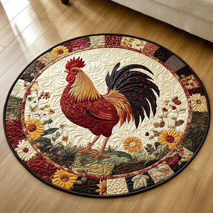 Rooster Revelry Quilted Round Mat NCU0PT971