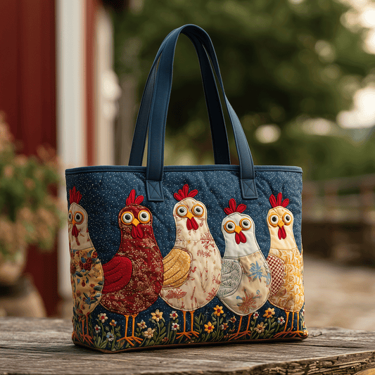 Rooster Reverie Quilted Tote Bag NCU0TH2723