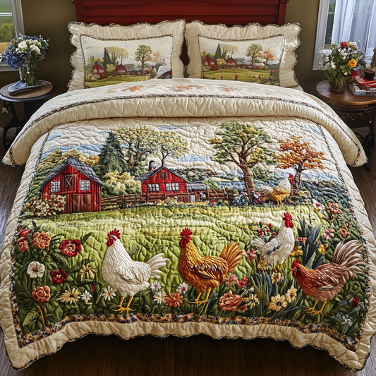 Rooster Ridge 3-Piece Quilted Bedding Set NCU0VH3968