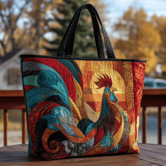 Rooster Royale Quilted Tote Bag NCU0TH2830