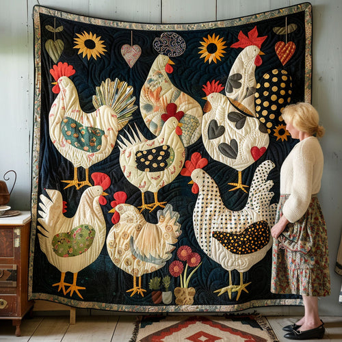 Rooster's Garden Haven Quilted Blanket NCU0TL445