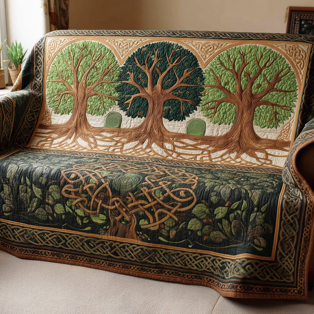 Tree Of Life Quilted Sofa Cover NCU0VT370