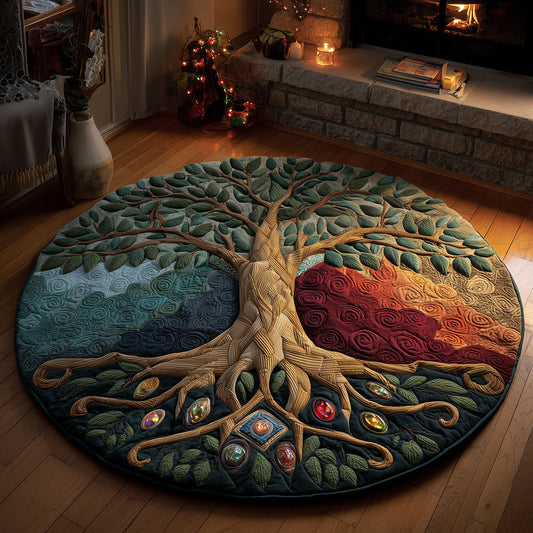 Rooted Chakra Energy Quilted Round Mat NCU0TH3321