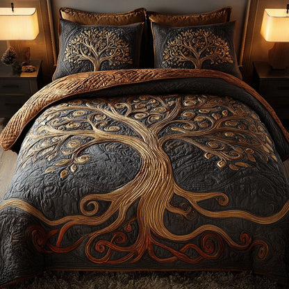 Rooted Glow 3-Piece Quilted Bedding Set NCU0DK11581