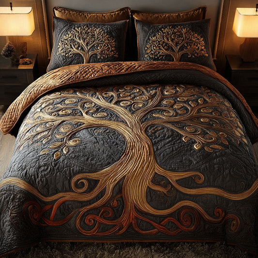 Rooted Glow 3-Piece Quilted Bedding Set NCU0DK11581