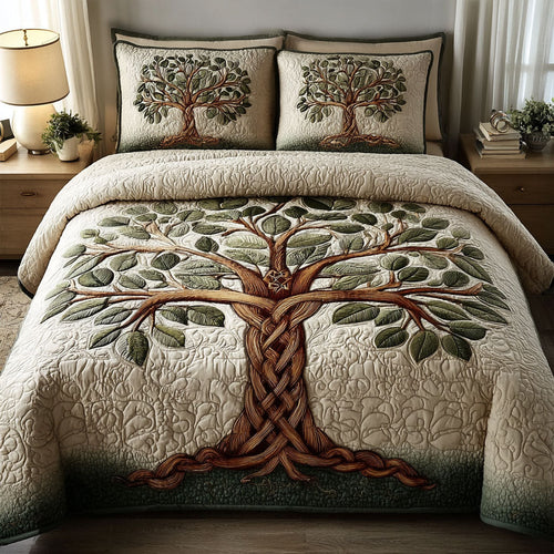 Rooted Glow 3-Piece Quilted Bedding Set NCU0DK11602