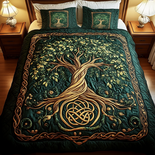 Rooted Harmony 3-Piece Quilted Bedding Set NCU0VH958