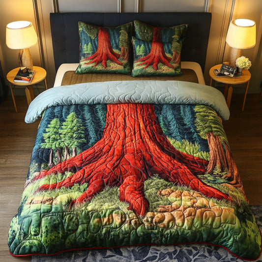 Rooted Majesty 3-Piece Quilted Bedding Set NCU0NT5698