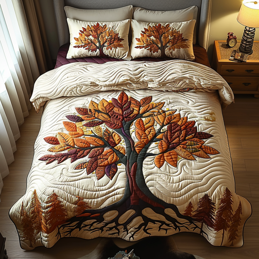 Rooted in Flame 3-Piece Quilted Bedding Set NCU0DV6012