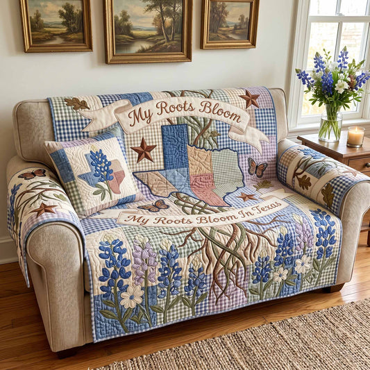 Roots Bloom Quilted Sofa Cover NCU0XD2862