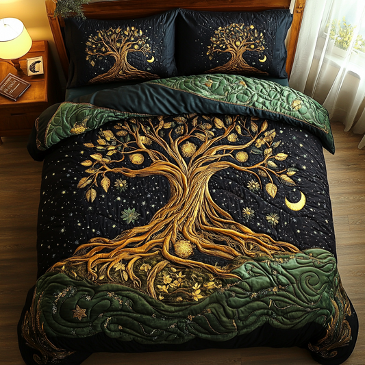 Roots Of Peace 3-Piece Quilted Bedding Set NCU0VL853