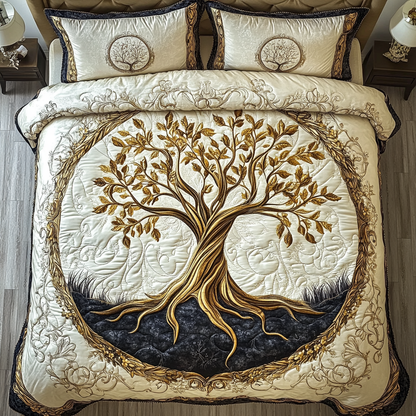 Roots Of Serenity 3-Piece Quilted Bedding Set NCU0VL854